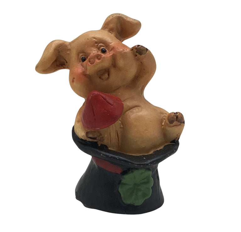 Innenmodell "Schwein mit Pilz" - 30 x 47 mm - Schneekugelhaus