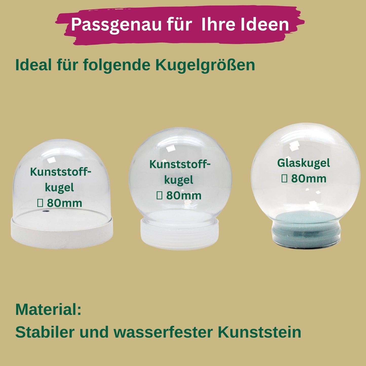 Innenmodell "Schwein mit Pilz" - 30 x 47 mm - Schneekugelhaus
