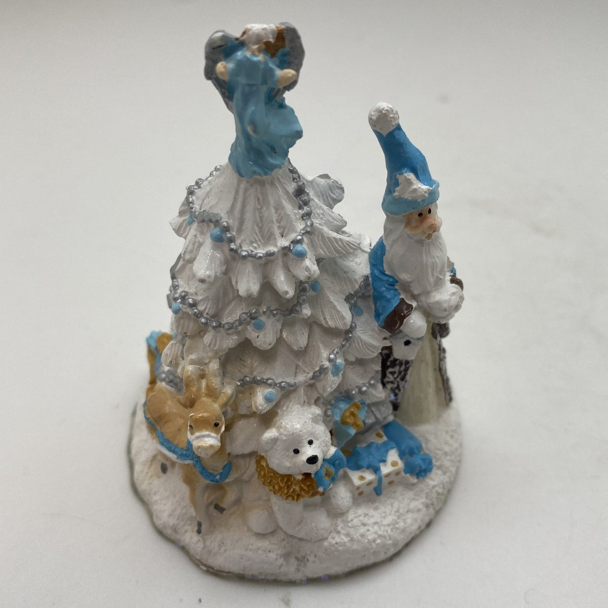 Innenmodell "Weihnachtsmann Christbaum weiß blau türkis" - 64 x 85 mm - Schneekugelhaus