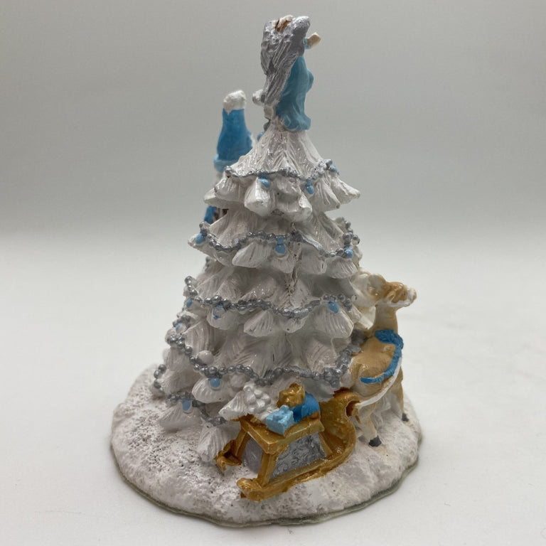 Innenmodell "Weihnachtsmann Christbaum weiß blau türkis" - 64 x 85 mm - Schneekugelhaus