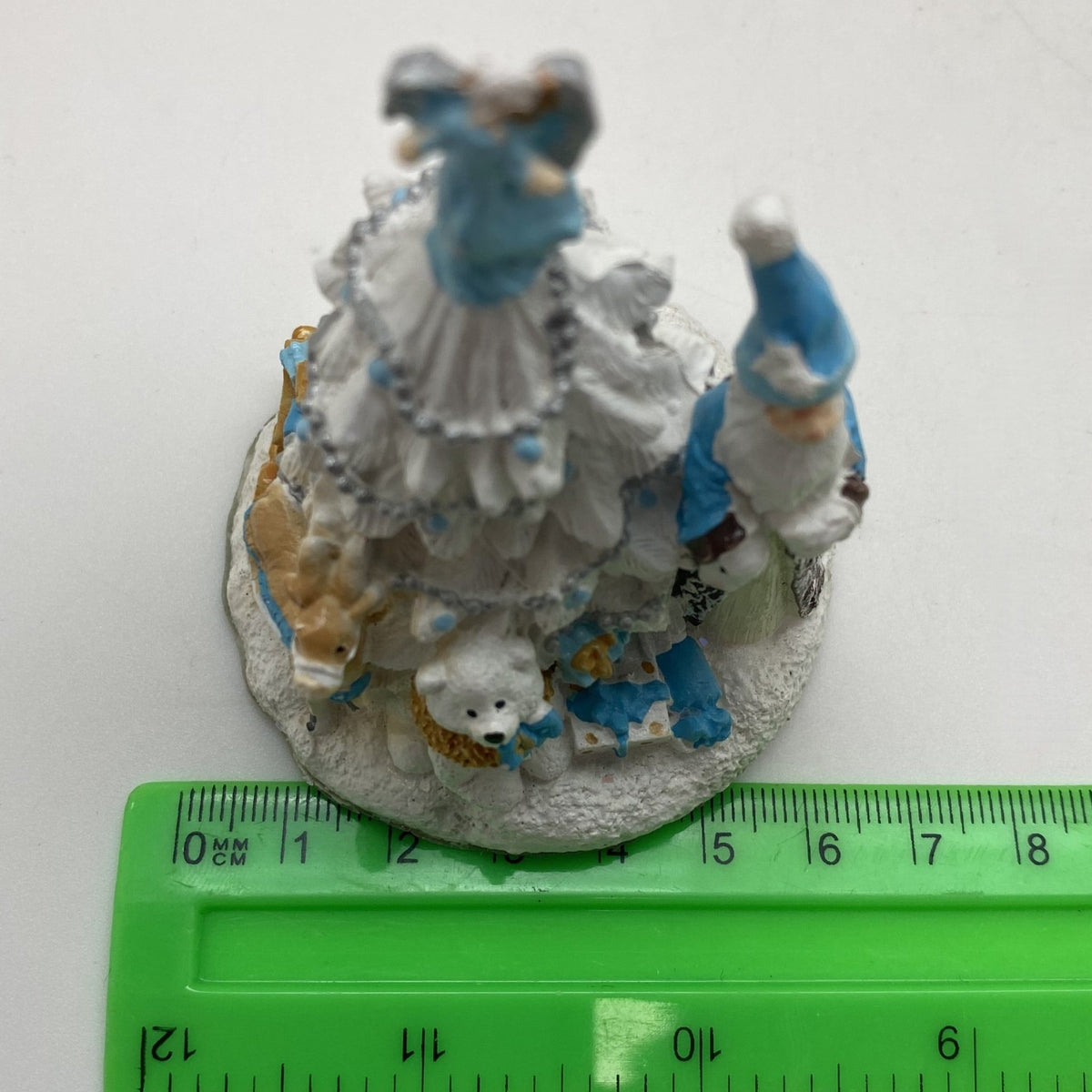 Innenmodell "Weihnachtsmann Christbaum weiß blau türkis" - 64 x 85 mm - Schneekugelhaus