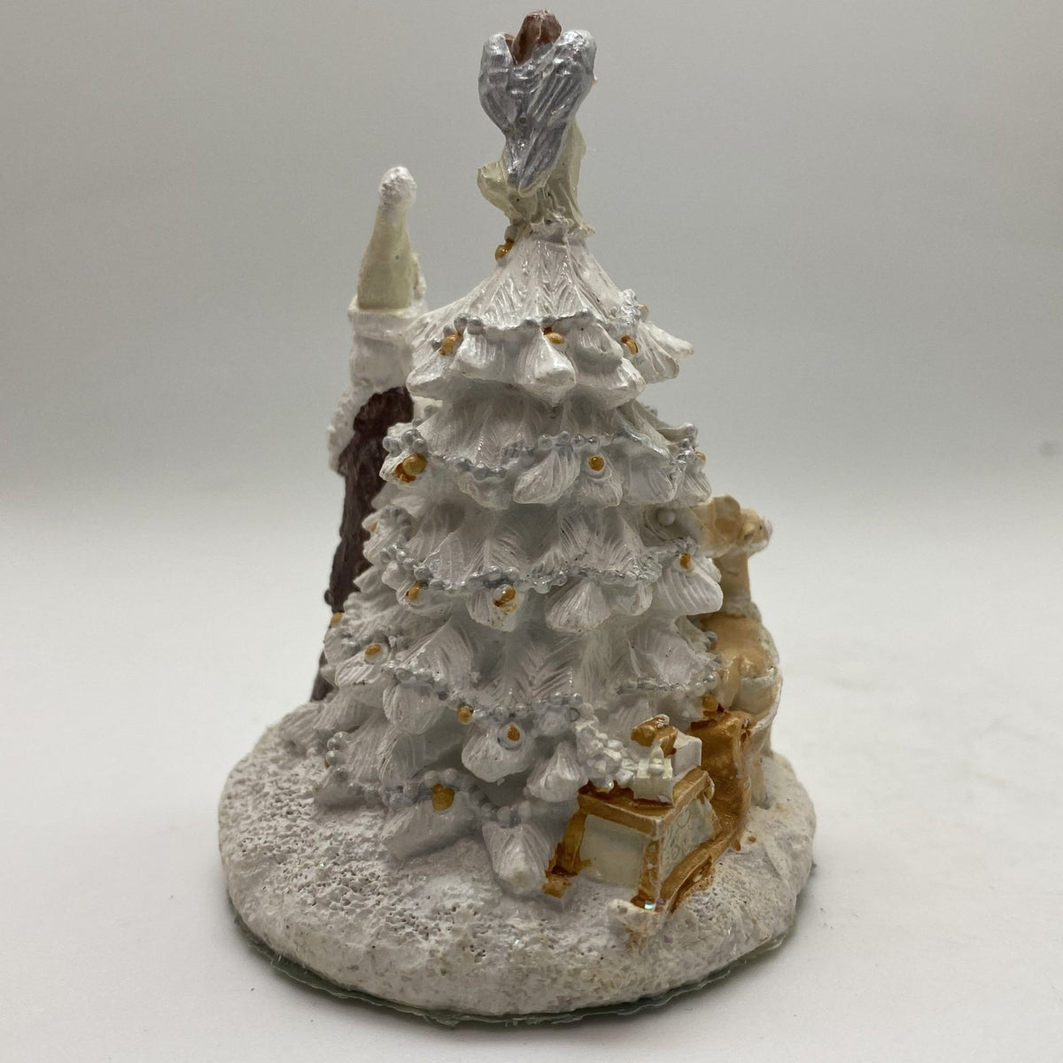 Innenmodell "Weihnachtsmann Christbaum weiß braun beige" - 64 x 85 mm - Schneekugelhaus
