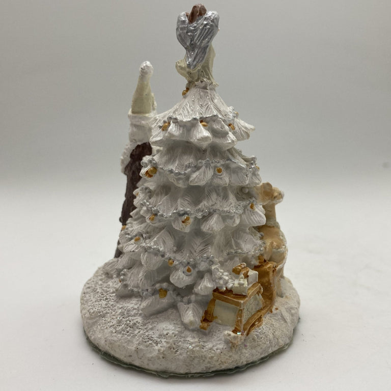 Innenmodell "Weihnachtsmann Christbaum weiß braun beige" - 64 x 85 mm - Schneekugelhaus