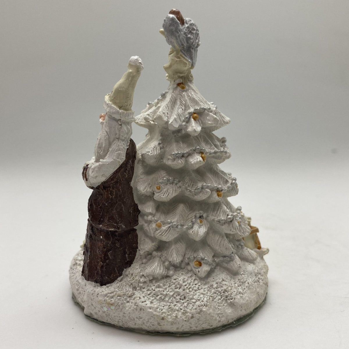 Innenmodell "Weihnachtsmann Christbaum weiß braun beige" - 64 x 85 mm - Schneekugelhaus