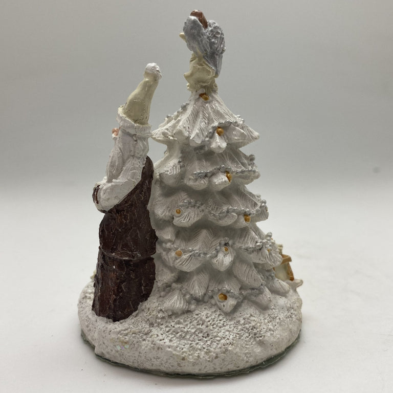 Innenmodell "Weihnachtsmann Christbaum weiß braun beige" - 64 x 85 mm - Schneekugelhaus