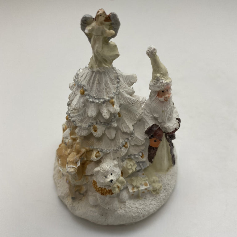 Innenmodell "Weihnachtsmann Christbaum weiß braun beige" - 64 x 85 mm - Schneekugelhaus