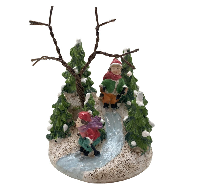 Innenmodell "Zwei Skifahrer" - 65 x 80 mm - Schneekugelhaus