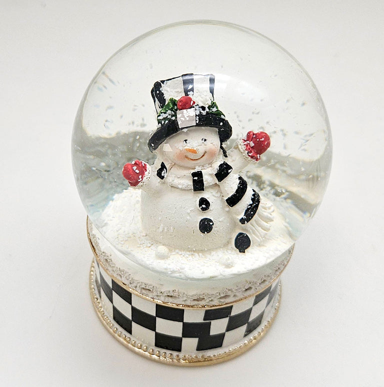 Klassischer Schneemann im Streifen-Look 65mm Durchmesser - Schneekugelhaus