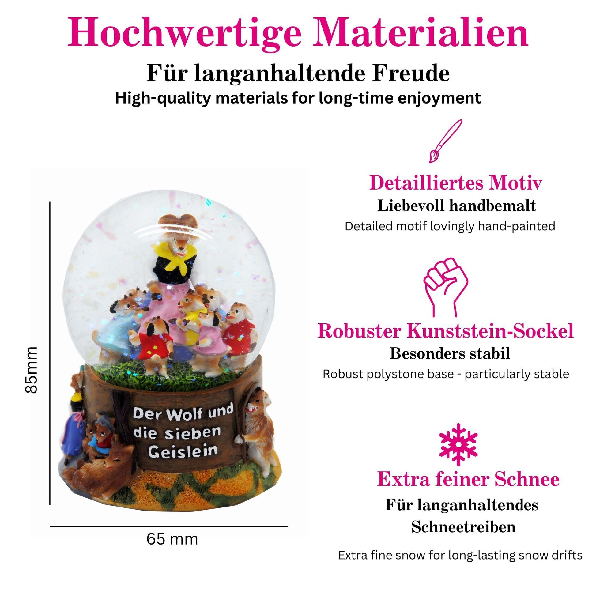 Märchen Schneekugel Wolf und 7 Geislein - Schneekugelhaus