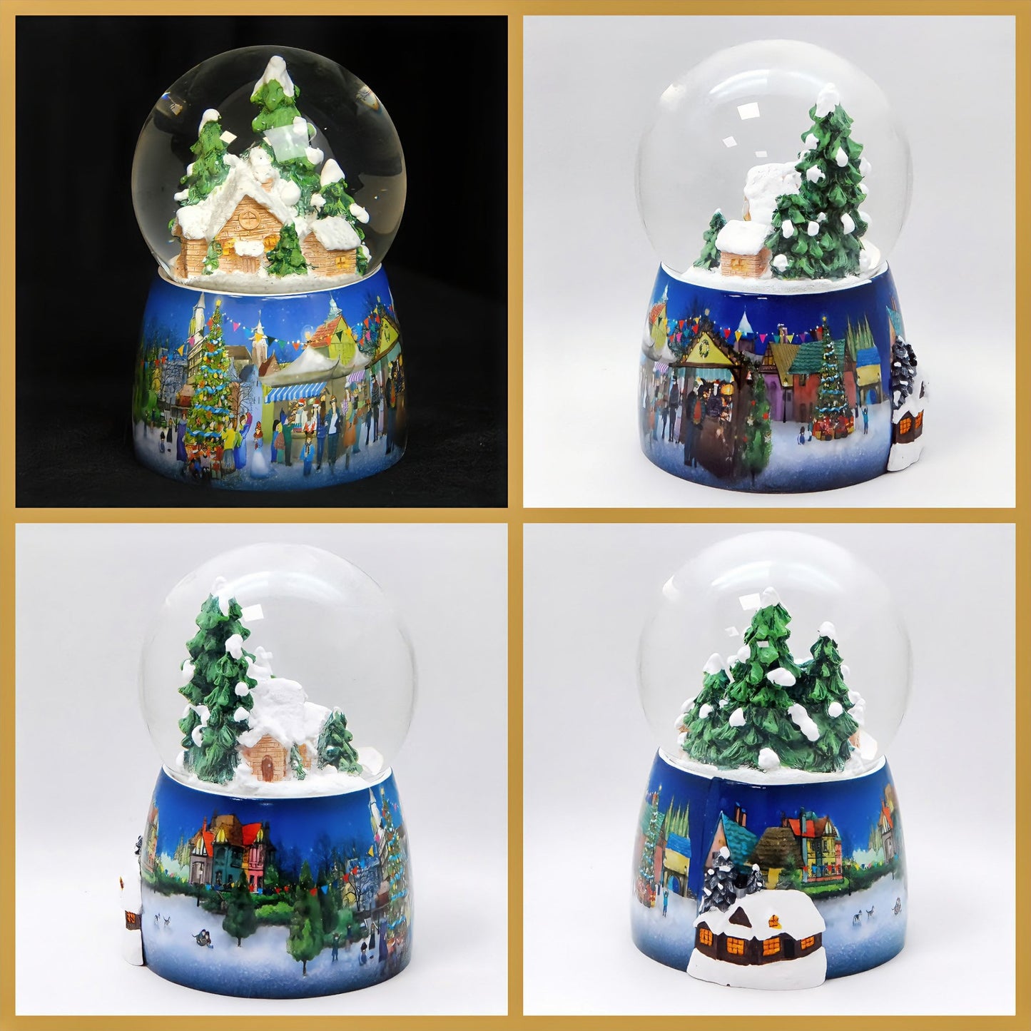 Nostalgie - Schneekugel Hüttenzauber mit Spieluhr - 100mm Durchmesser - Schneekugelhaus