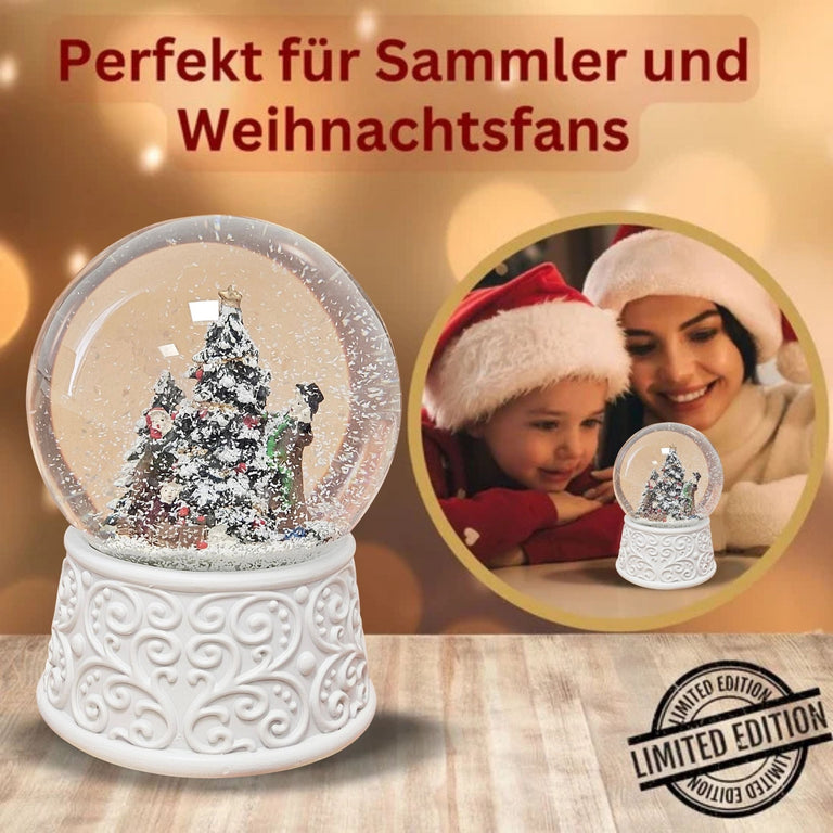 Nostalgische Schneekugel Christbaum schmücken Ornamente 100 mm Durchmesser mit Spieluhr - Schneekugelhaus