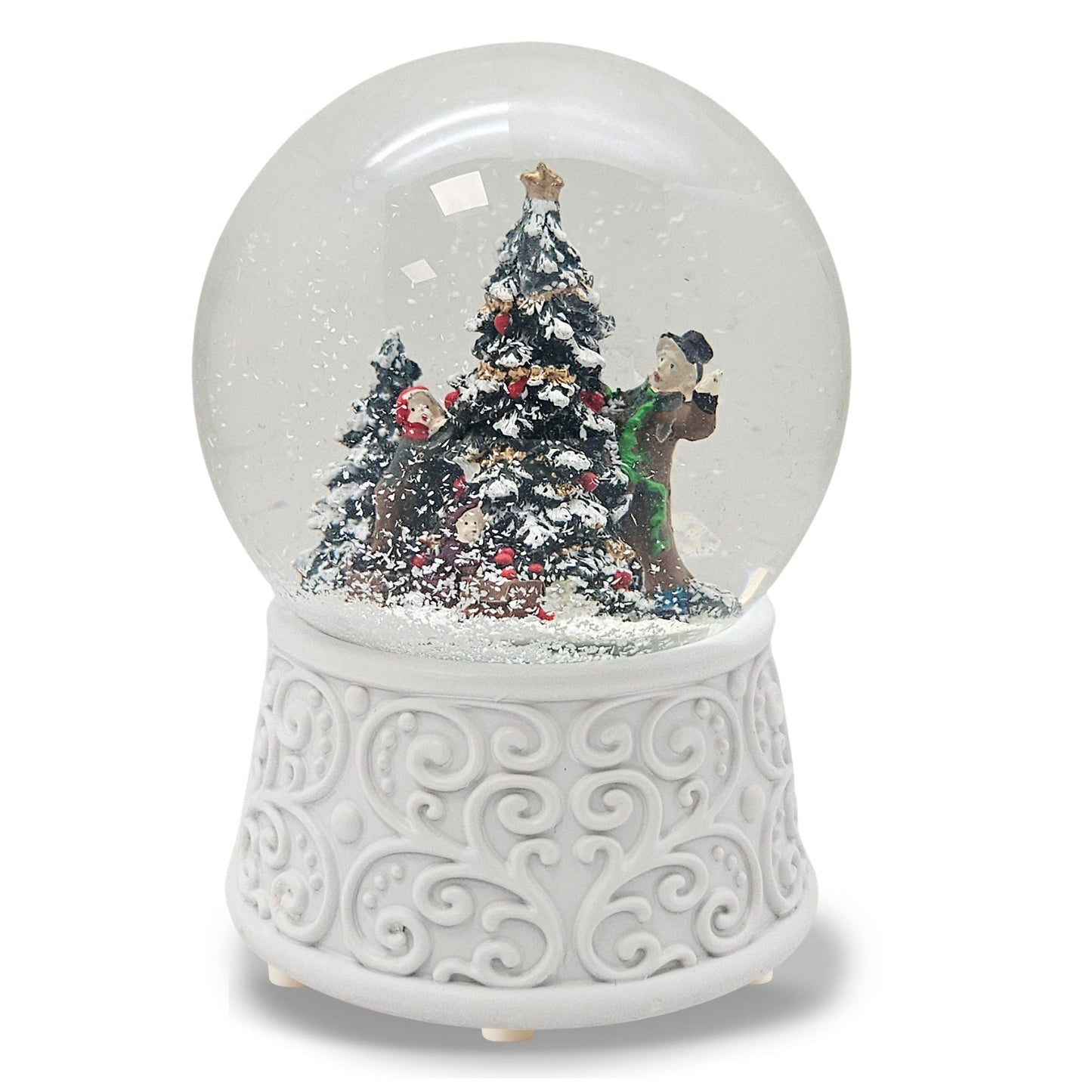 Nostalgische Schneekugel Christbaum schmücken Ornamente 100 mm Durchmesser mit Spieluhr - Schneekugelhaus