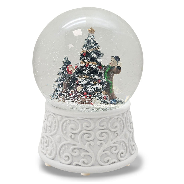 Nostalgische Schneekugel Christbaum schmücken Ornamente 100 mm Durchmesser mit Spieluhr - Schneekugelhaus