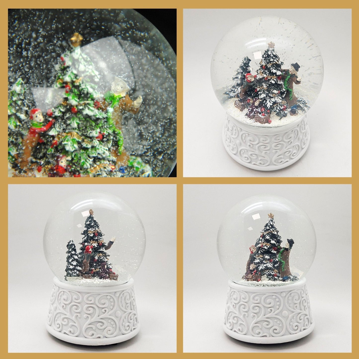 Nostalgische Schneekugel Christbaum schmücken Ornamente 100 mm Durchmesser mit Spieluhr - Schneekugelhaus