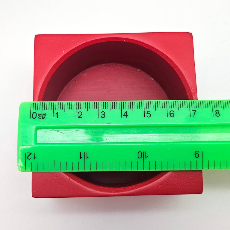 Polyresin Sockel rot eckig für 100mm DIY - Schneekugel - Schneekugelhaus