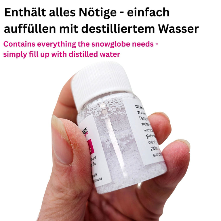 Schneekugel - Fertigmischung mit Wasserklar & feinem Schnee - Schneekugelhaus