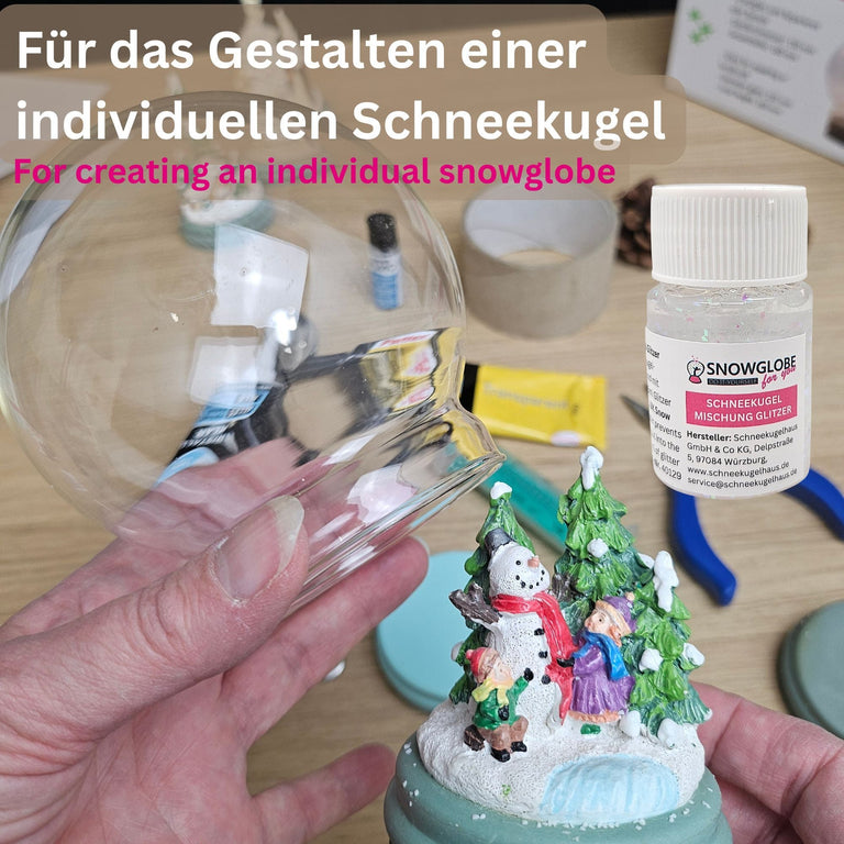 Schneekugel - Fertigmischung mit Wasserklar & Glitzer - Schneekugelhaus