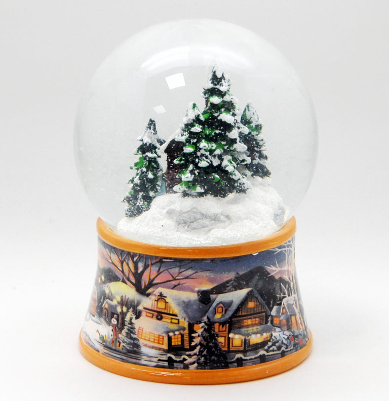 Schneekugel Romantischer Winterspaziergang mit Spieluhr 10 cm Durchmesser - Schneekugelhaus