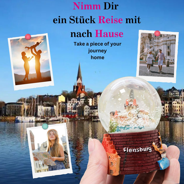 Souvenir Schneekugel Flensburg - Schneekugelhaus