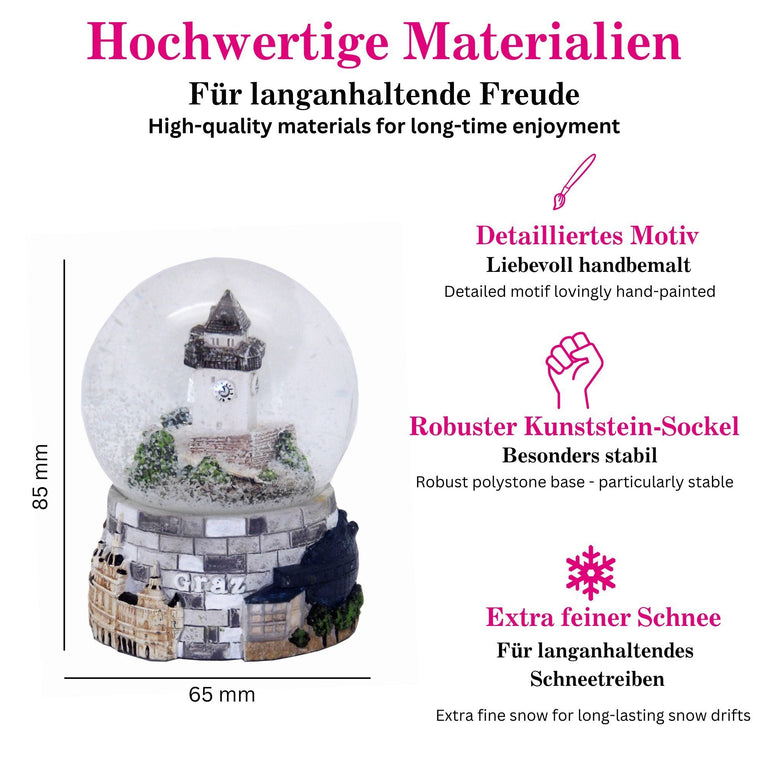 Souvenir Schneekugel Graz Österreich Uhrturm - Schneekugelhaus