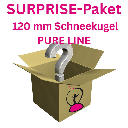 Surprise - Paket: 1 Schneekugel PURE - Line Durchmesser 100mm - Auswahl zufällig - Schneekugelhaus