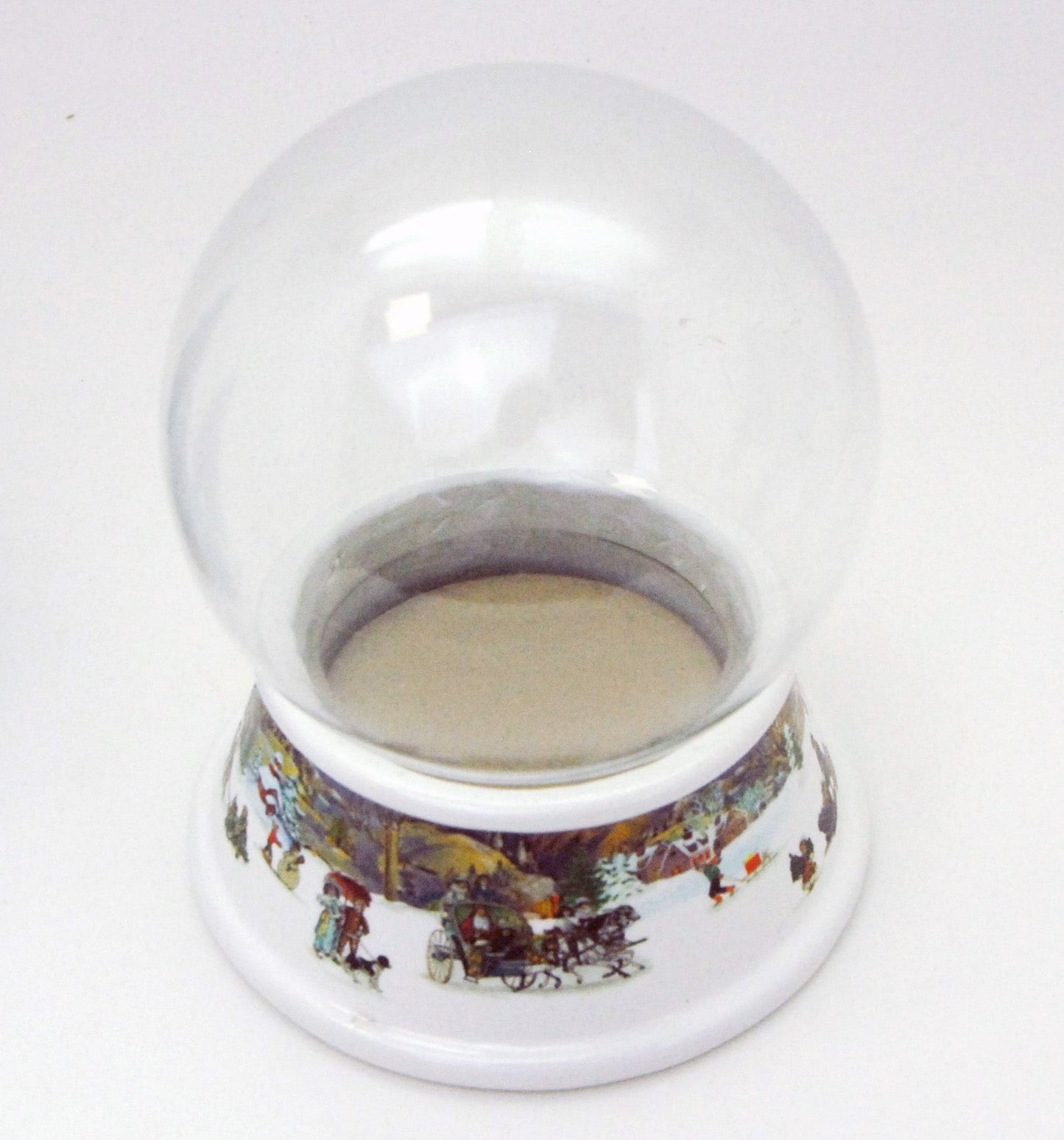 100mm Bastelset Porzellan Sockel nostalgische Schneeelandschaft mit DIY-Schneekugel für Spieluhr - Schneekugelhaus