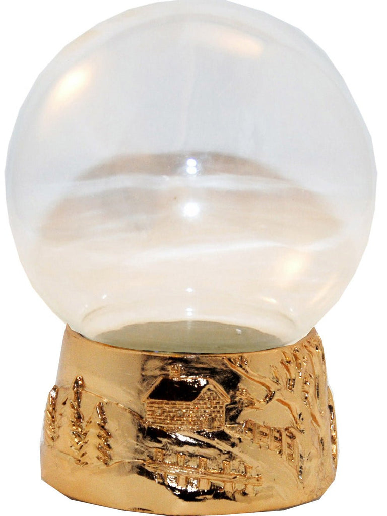 100mm-Do-it-Yourself Schneekugel mit Sockel Porzellan Kupfergold Relief Landschaft für Spieluhr - Schneekugelhaus