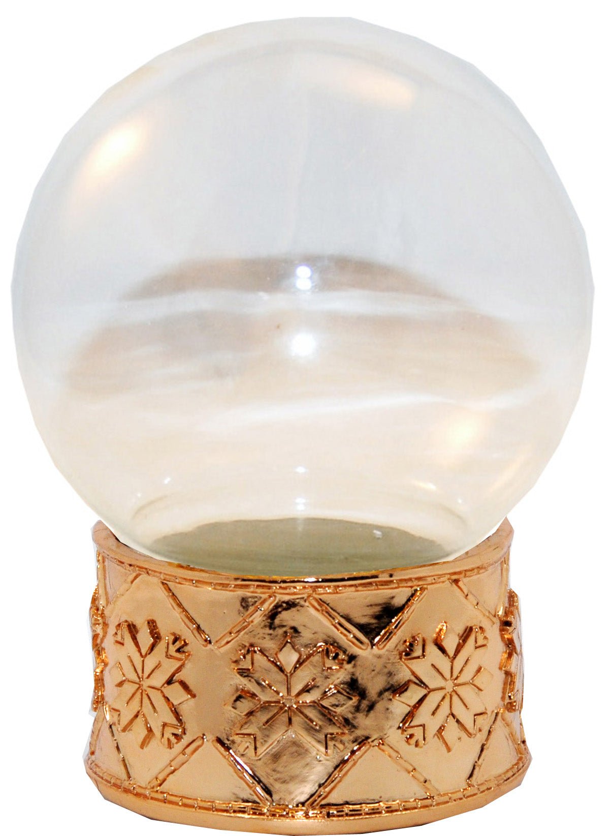 100mm-Do-it-Yourself Schneekugel mit Sockel Porzellan Kupfergold Relief Schneeflocke für Spieluhr - Schneekugelhaus