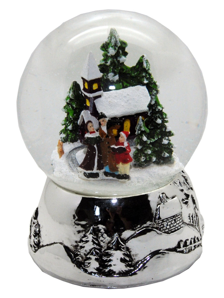 100mm-Do-it-Yourself Schneekugel mit Sockel Porzellan silber Landschaft für Spieluhr - Schneekugelhaus