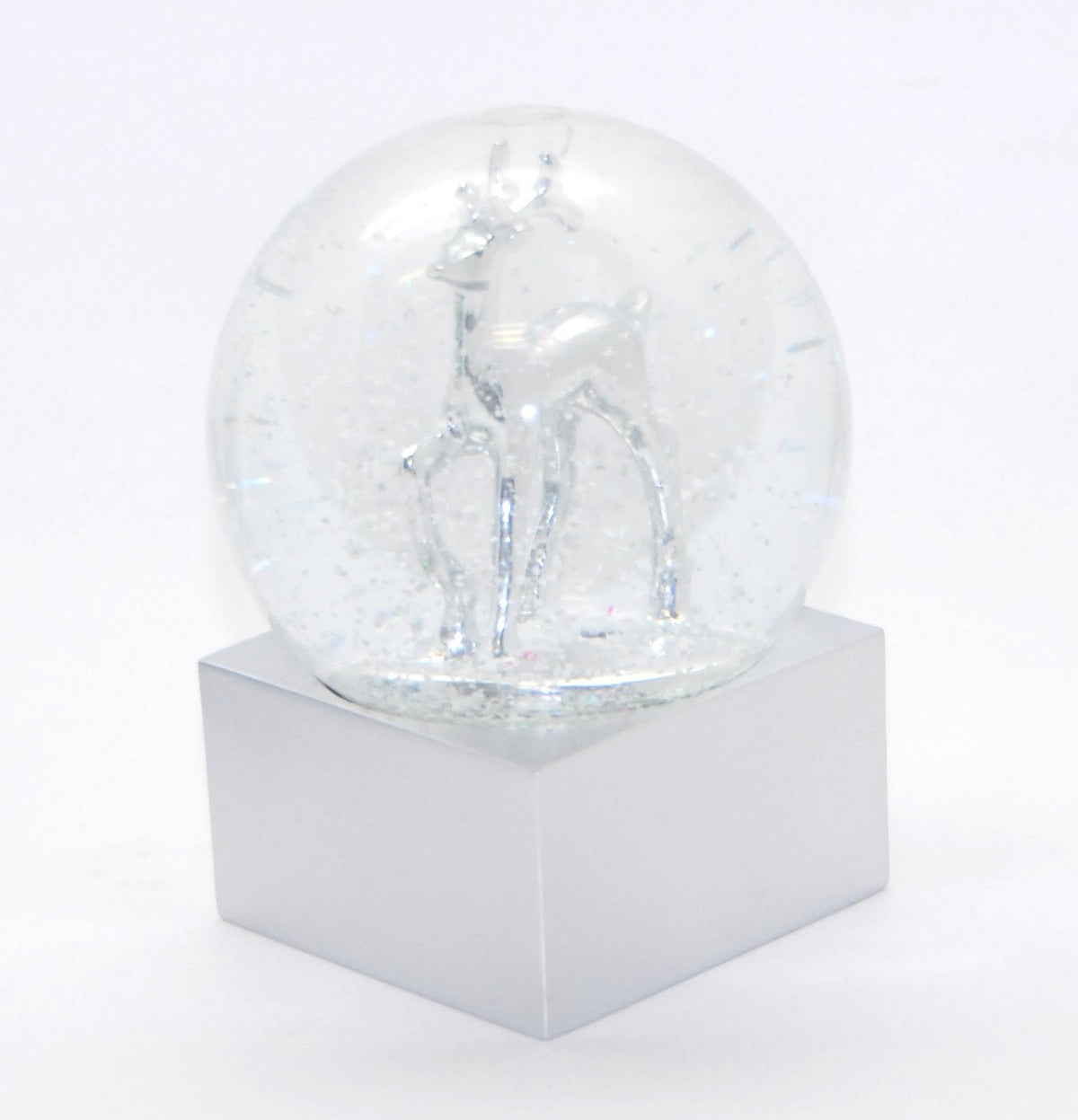 100mm Polyresin Sockel silber eckig für DIY-Schneekugel - Schneekugelhaus
