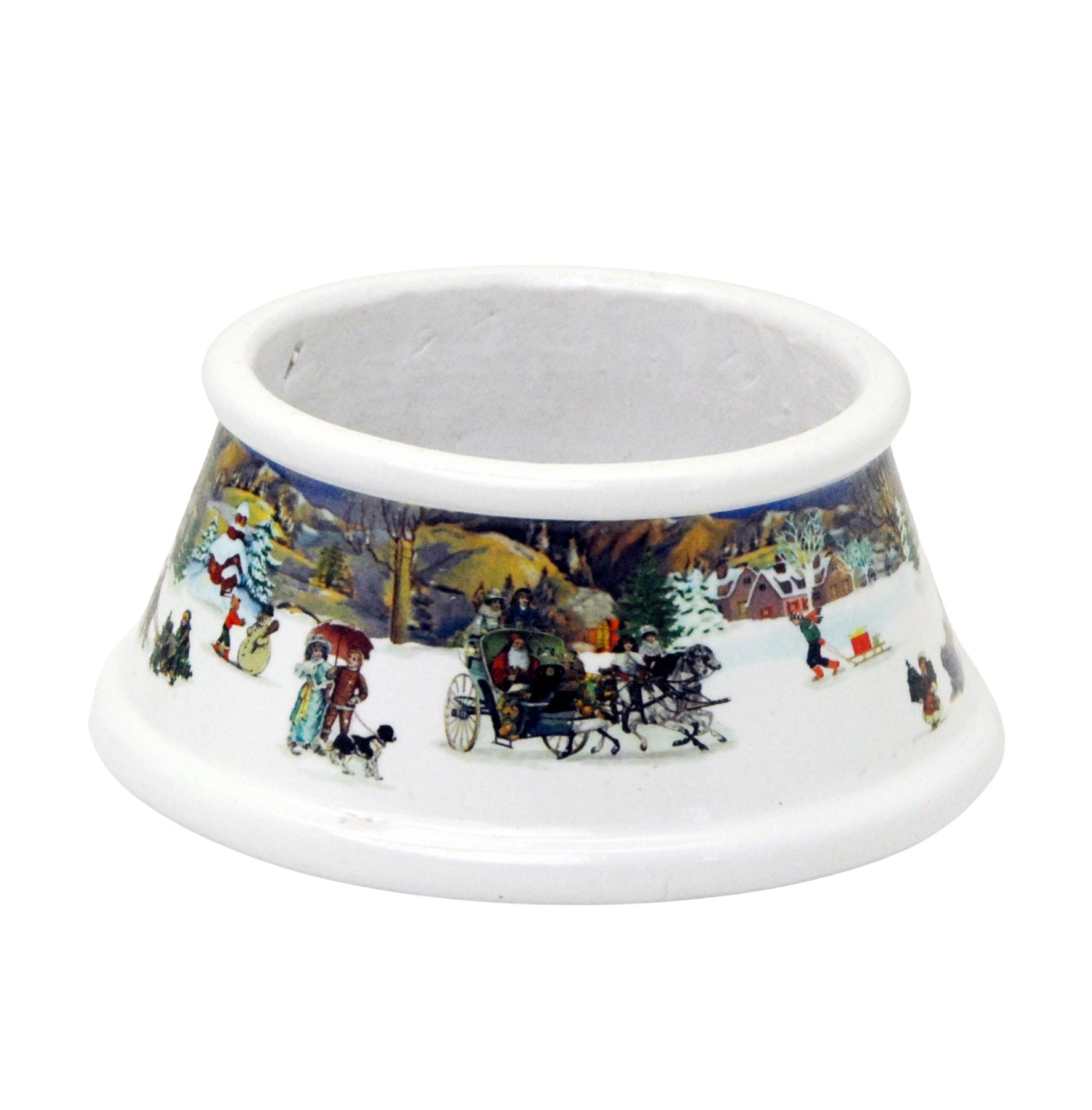 100mm Porzellan Sockel nostalgische Schneelandschaft für DIY-Schneekugel - Schneekugelhaus