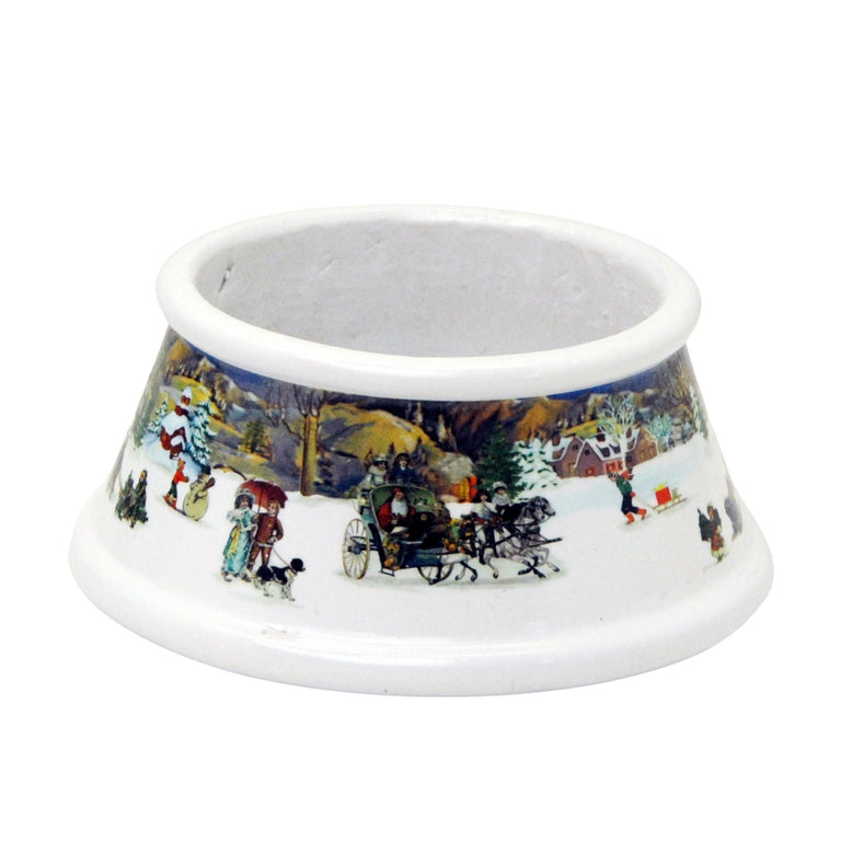 100mm Porzellan Sockel nostalgische Schneelandschaft für DIY-Schneekugel - Schneekugelhaus