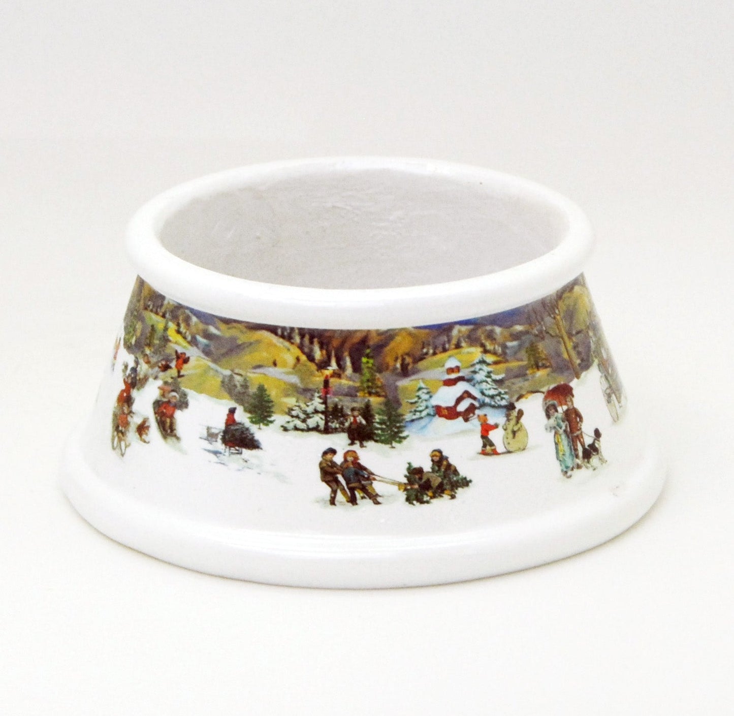 100mm Porzellan Sockel nostalgische Schneelandschaft für DIY-Schneekugel - Schneekugelhaus
