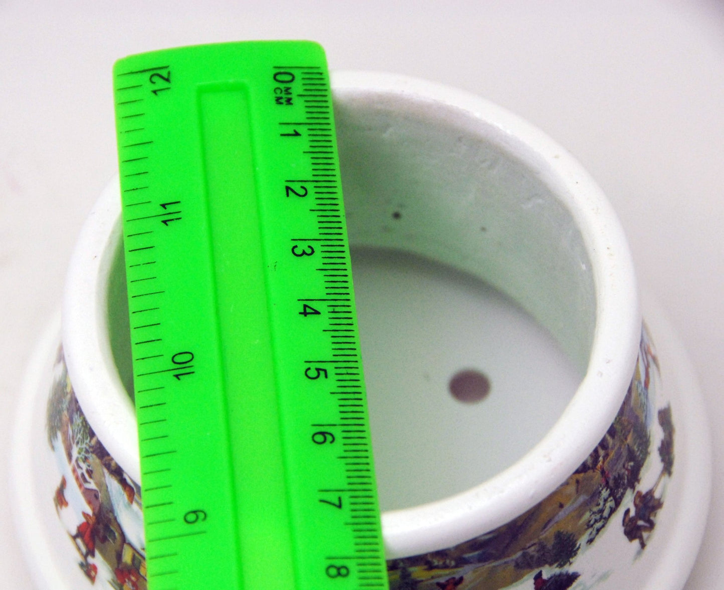100mm Porzellan Sockel nostalgische Schneelandschaft für DIY-Schneekugel - Schneekugelhaus