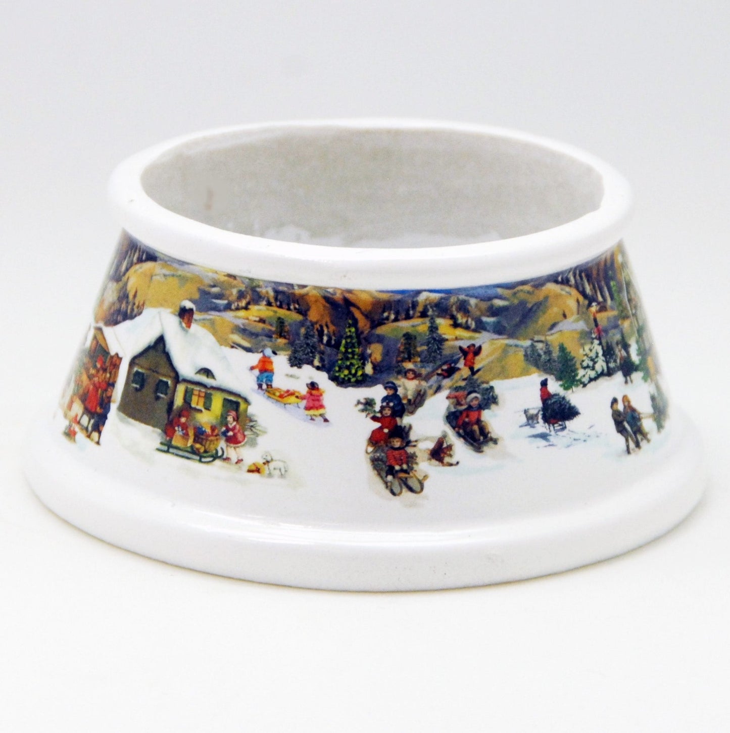 100mm Porzellan Sockel nostalgische Schneelandschaft Häuser für DIY-Schneekugel - Schneekugelhaus