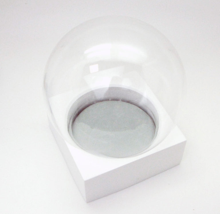 150mm Bastelset Polyresin Sockel weiß eckig mit DIY-Schneekugel - Schneekugelhaus