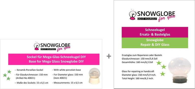 150mm DIY Schneekugelset rot - Schneekugelhaus
