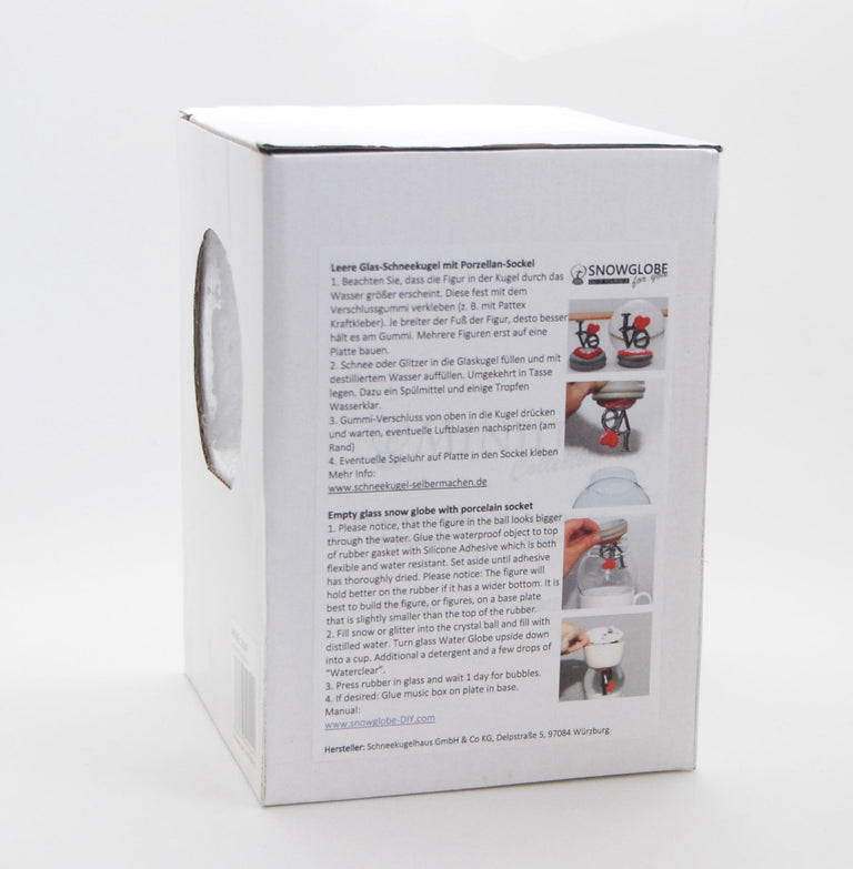 150mm DIY Schneekugelset Winter hell mit Spieluhr Winter Wonderland - Schneekugelhaus