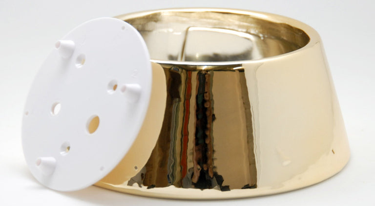 150mm- Porzellan Sockel gold DIY-Schneekugel - Schneekugelhaus