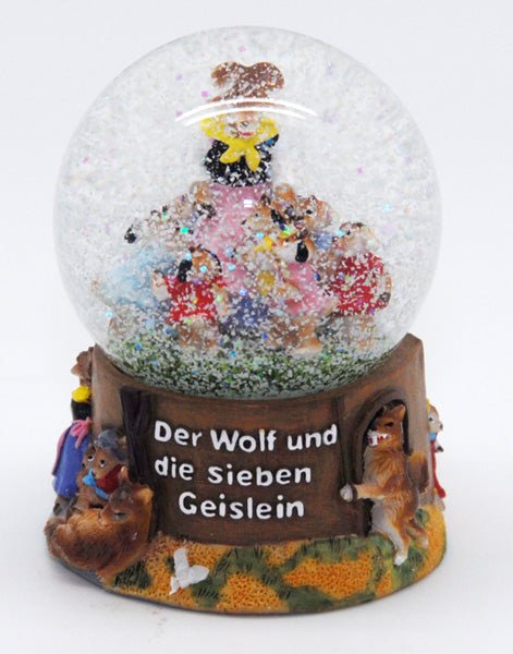 Märchen Schneekugel Wolf und 7 Geislein - Schneekugelhaus