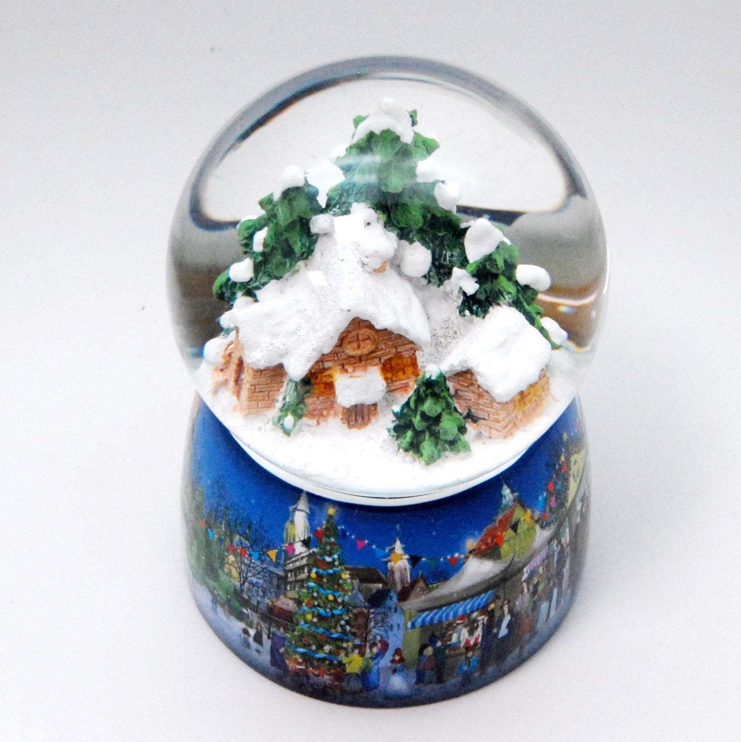 Nostalgie-Schneekugel Hüttenzauber mit Spieluhr - 100mm Durchmesser - Schneekugelhaus