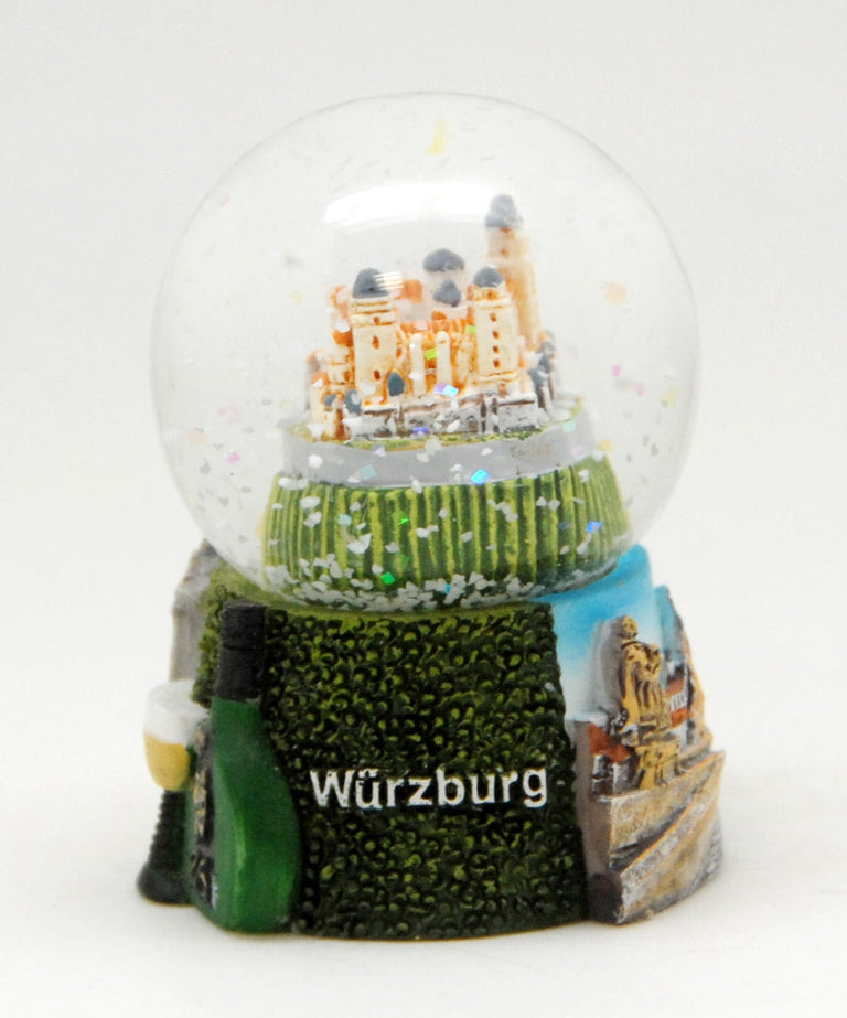 Souvenir Schneekugel Würzburg Festung Marienberg 45mm mit Luftblase - Schneekugelhaus